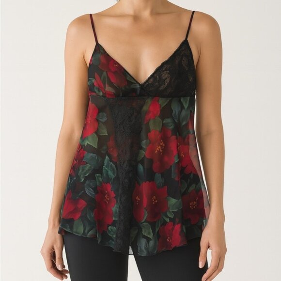 Victoria's Secret Other - Victoria’s Secret Women's Poinsettia Novelty Print Slip Dress Size Large